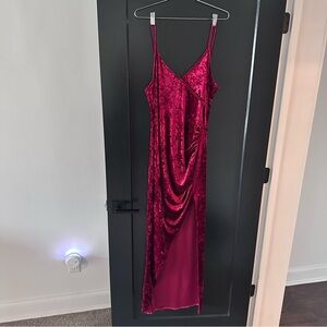Elegant Velvet Burgundy Dress
